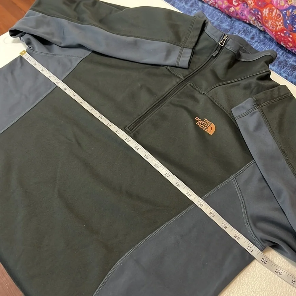 The North Face Shirt Men's Quarter Zip Pullover Long Sleeve Gray Sz XL